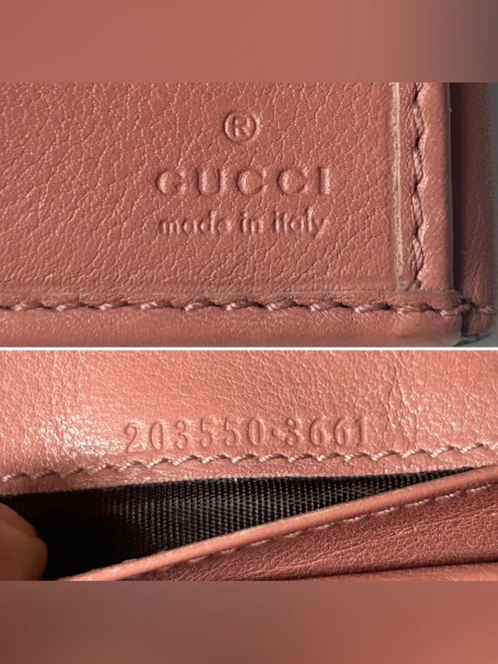 Gucci GG Monogram Canvas Pink Continental Heart Wallet - Picture 4 of 15